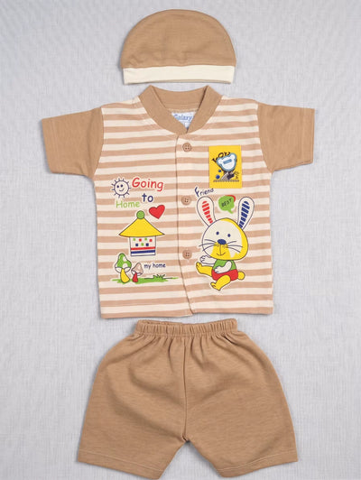 Brown 3-Piece Set | Best New Born Baby Rompers Pakistan