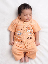 Peach Transport 2-Piece Set | New Born Baby outfits