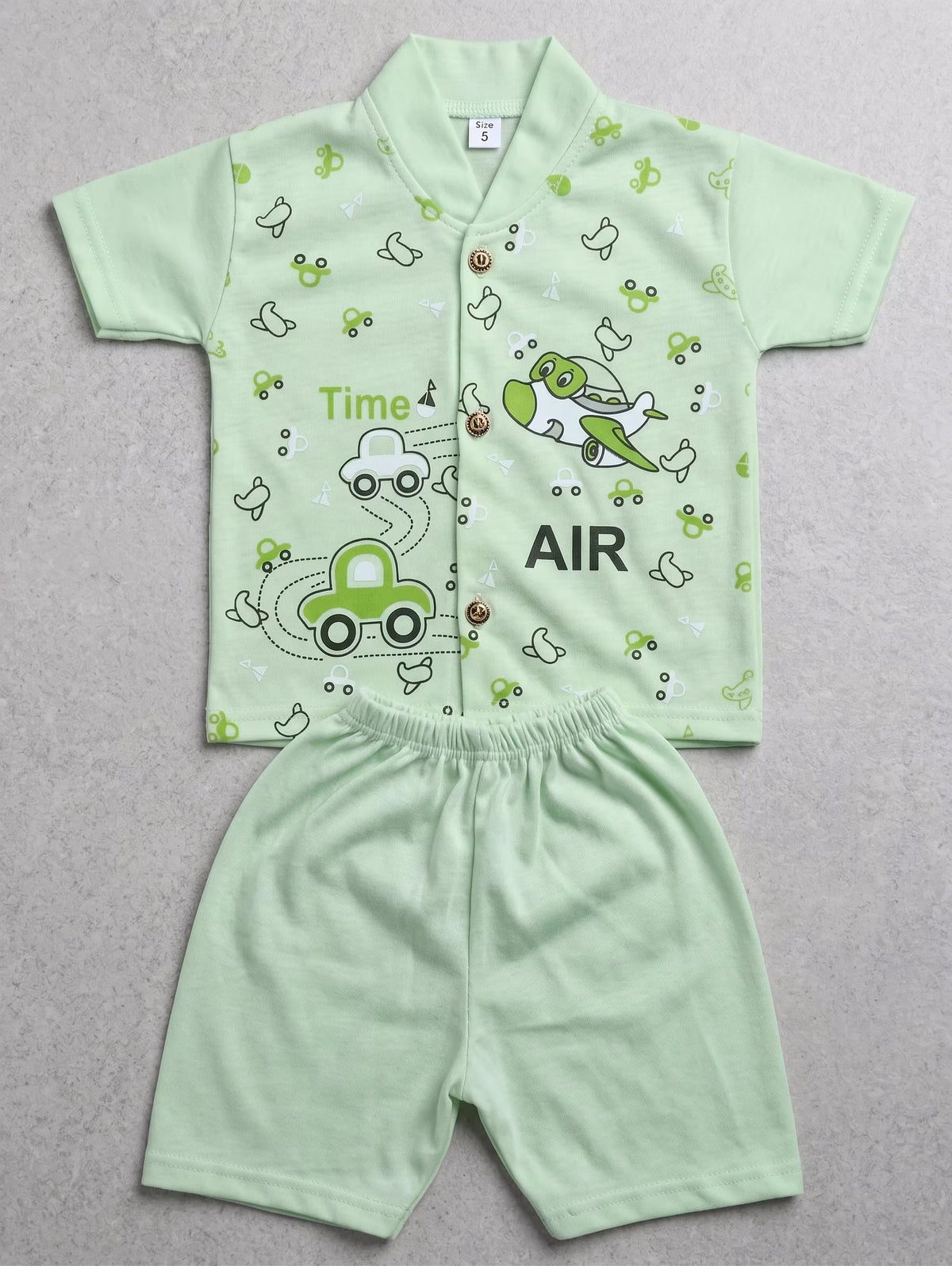 Mint Green Airplane & Car 2-Piece Outfit Rompers - Baby Outfits