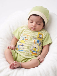 Green Bunny 3-Piece Set | Best Baby Rompers Alternative