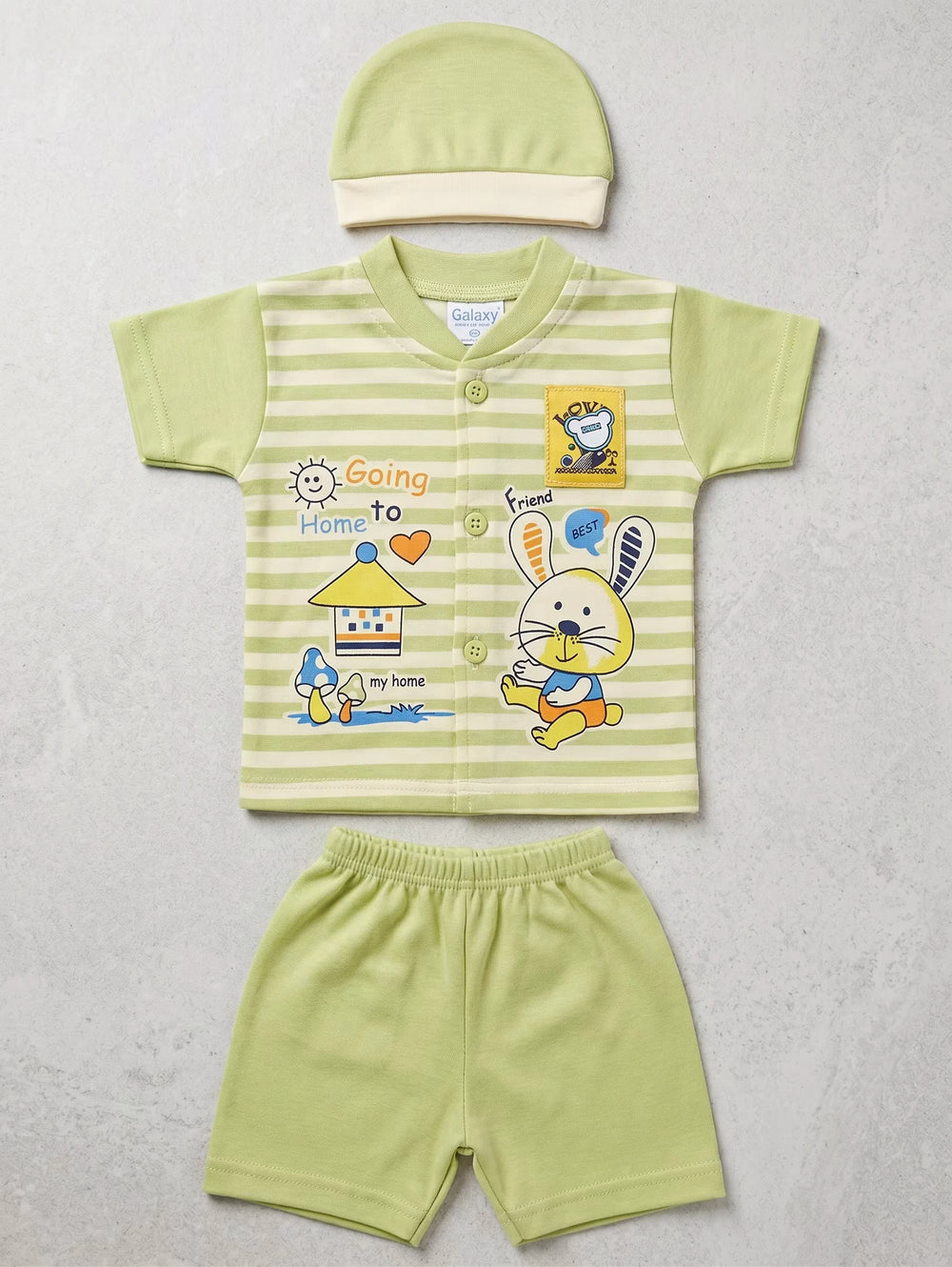 Green Bunny 3-Piece Set | Best Baby Rompers Alternative