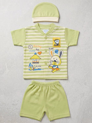 Galaxy Green Bunny 3-Piece "Going Home" Outfit Set