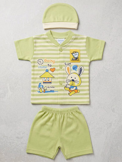 Green Bunny 3-Piece Set | Best Baby Rompers Alternative