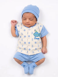 Nautical Blue Set | Best New Born Baby Rompers