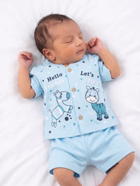 Light Blue Zebra Set | The Best New Born Baby Rompers
