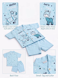 Light Blue Zebra Set | The Best New Born Baby Rompers