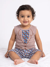 Little Gentleman Plaid & Tan 2-Piece Summer Set - Baby Outfits