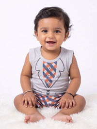 Grey Faux Suit Set | Trendy Baby Boy Clothes