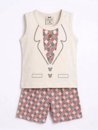 Cream Faux Tuxedo Set | Best Baby Boy Summer Clothes