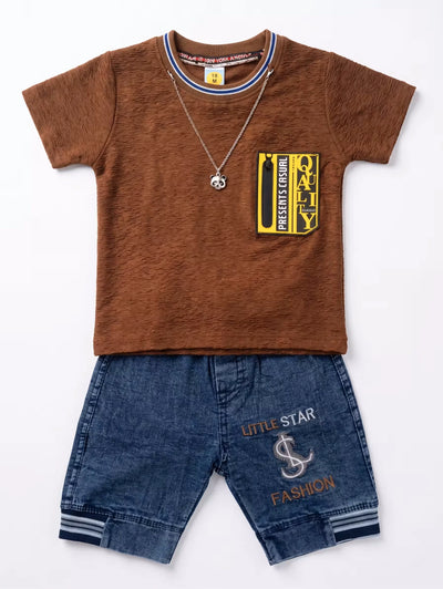 Brown & Denim Set | Best Baby Suit in Pakistan Online