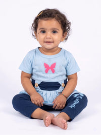 Light Blue Butterfly Peplum Set | Best Baby Girl Clothes
