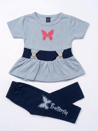 Light Blue Butterfly Peplum Set | Best Baby Girl Clothes