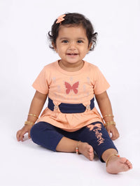 Peach Butterfly Peplum Set | Best Baby Girl Clothes