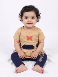 Mustard Butterfly Peplum Set | Best Baby Girl Outfits
