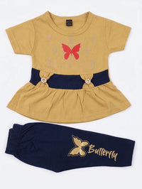 Mustard Butterfly Peplum Set | Best Baby Girl Outfits