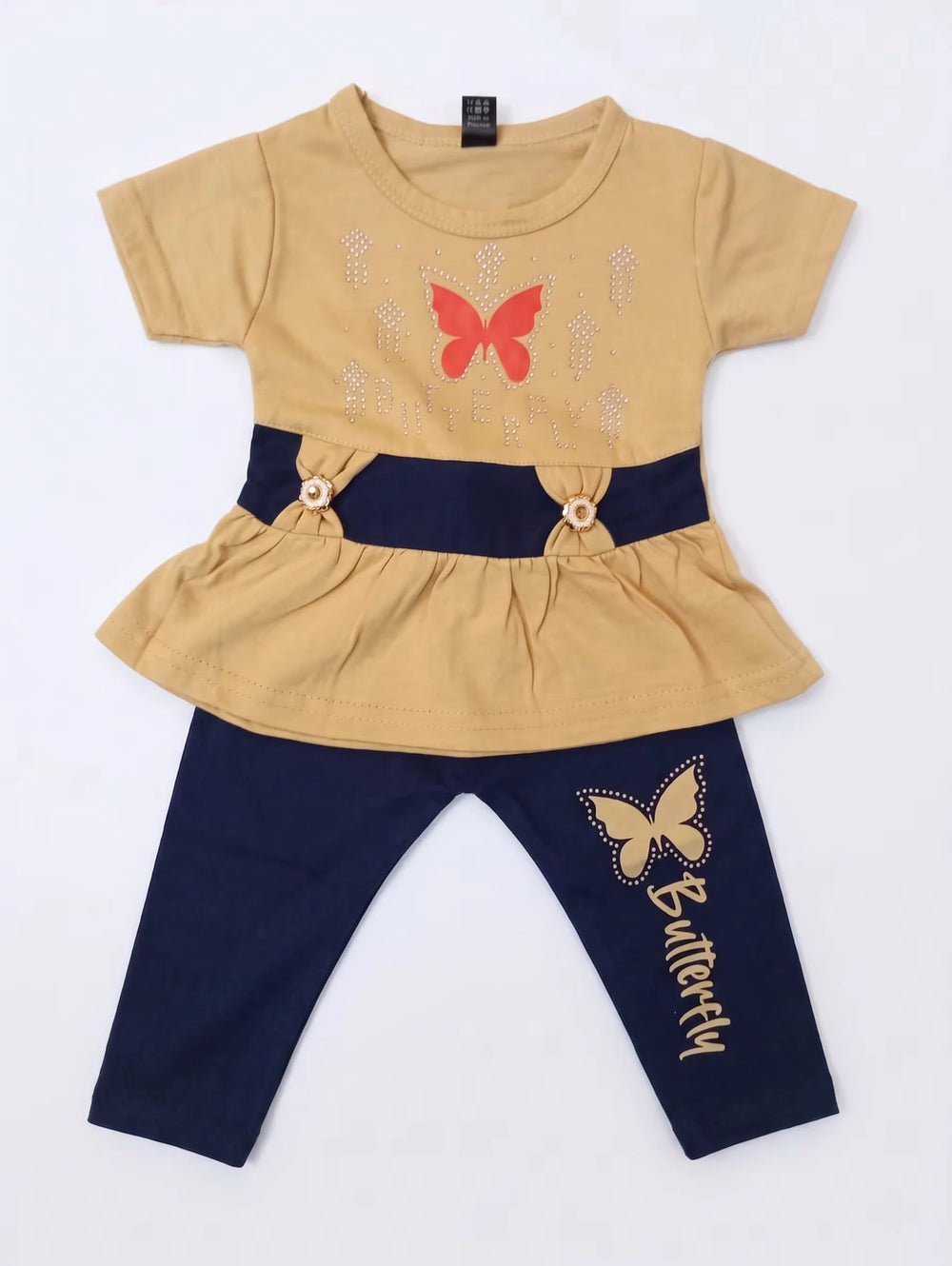 Mustard Butterfly Peplum Set | Best Baby Girl Outfits