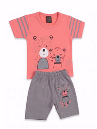 Coral Pink & Grey Fluffy Tiger 2-Piece Play Set - Baby Outfits