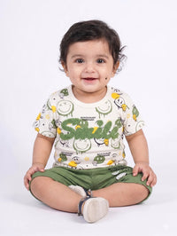 Green Graffiti Smiley Face 2-Piece Summer Set - Baby Outfits