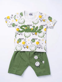 Green Graffiti Smiley Face 2-Piece Summer Set - Baby Outfits