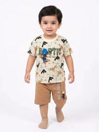 Beige & Brown "Exotic" Streetwear 2-Piece Set - Baby Outfits