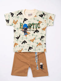 Beige & Brown "Exotic" Streetwear 2-Piece Set - Baby Outfits